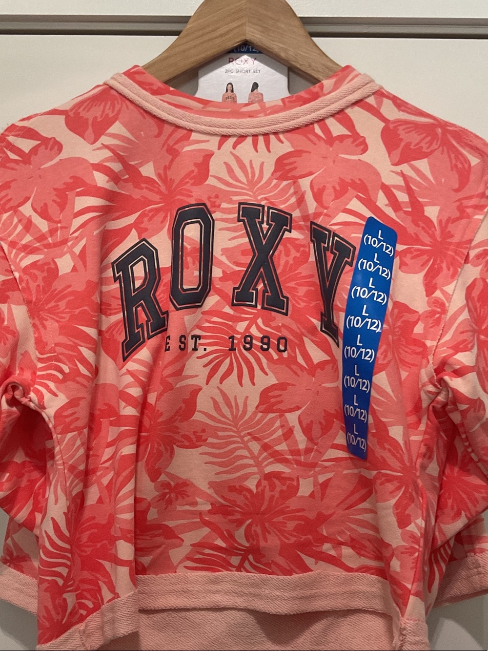 Roxy Girls Coral Pink Tropical Print Matching Set